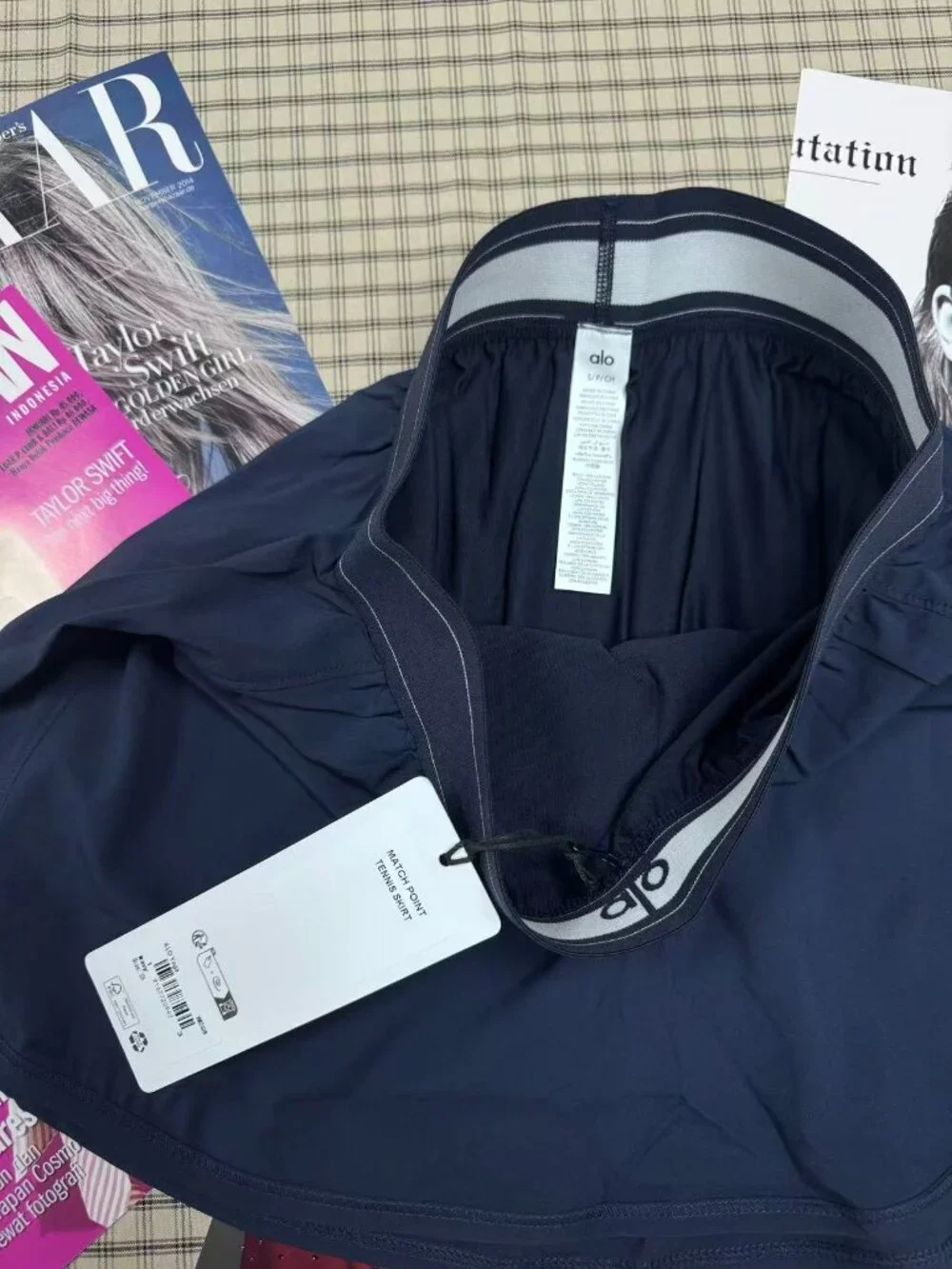NWT Alo Yoga Match Point Tennis Skirt Navy Blue Skort Tenniscore Preppy🍻🏃‍♀️